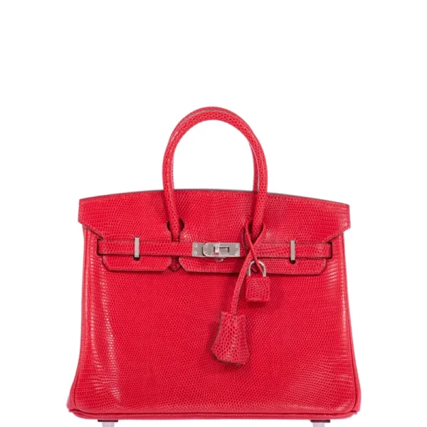 Best Quality Hermès Replicas Birkin 25 Rouge Exotique Niloticus Lizard PHW - Exotic Creations