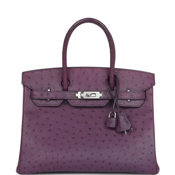 Best Quality Hermès Replicas Birkin 30 Violet Ostrich PHW - Exotic Creations