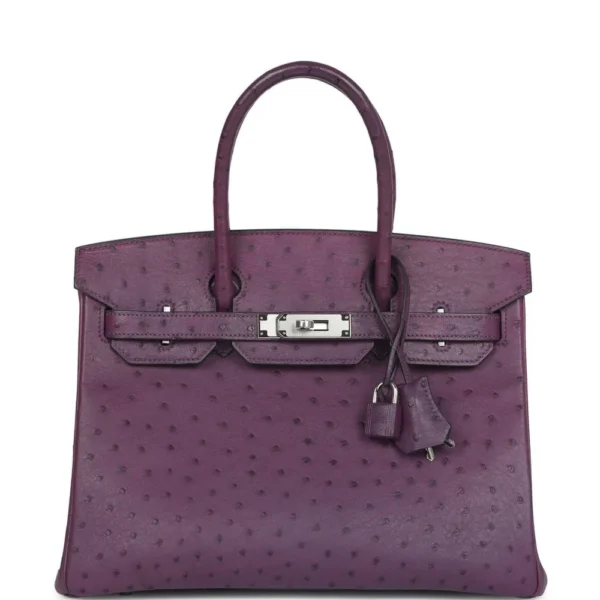 Best Quality Hermès Replicas Birkin 30 Violet Ostrich PHW - Exotic Creations