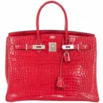 Best Quality Hermès Replicas Birkin 35 Braise Porosus Crocodile PHW - Exotic Creations