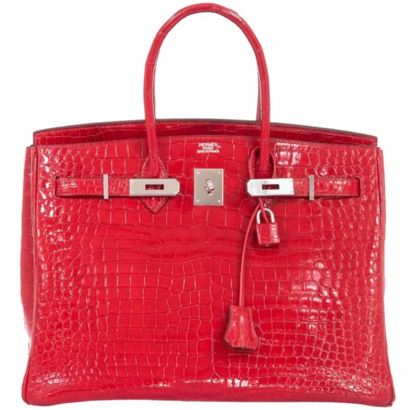 Best Quality Hermès Replicas Birkin 35 Braise Porosus Crocodile PHW - Exotic Creations