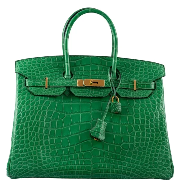 Best Quality Hermès Replicas Birkin 35 Cactus Matte Alligator GHW - Exotic Creations