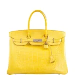 Best Quality Hermès Replicas Birkin 35 Mimosa Matte Alligator PHW - Exotic Creations