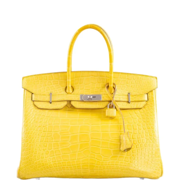 Best Quality Hermès Replicas Birkin 35 Mimosa Matte Alligator PHW - Exotic Creations