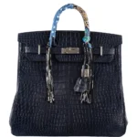 Best Quality Hermès Replicas HAC Birkin 40 Blue Marine Matte Porosus Crocodile PHW - Exotic Creations