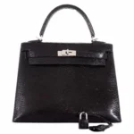 Best Quality Hermès Replicas Kelly 25 Black Lizard PHW - Exotic Creations