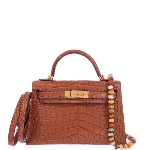 Best Quality Hermès Replicas Mini Kelly 20 II Gold Matte Alligator GHW - Exotic Creations