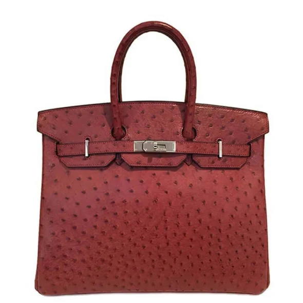 Best Quality Hermès Replicas Ostrich Birkin 35 Rouge H Ostrich PHW - Exotic Creations
