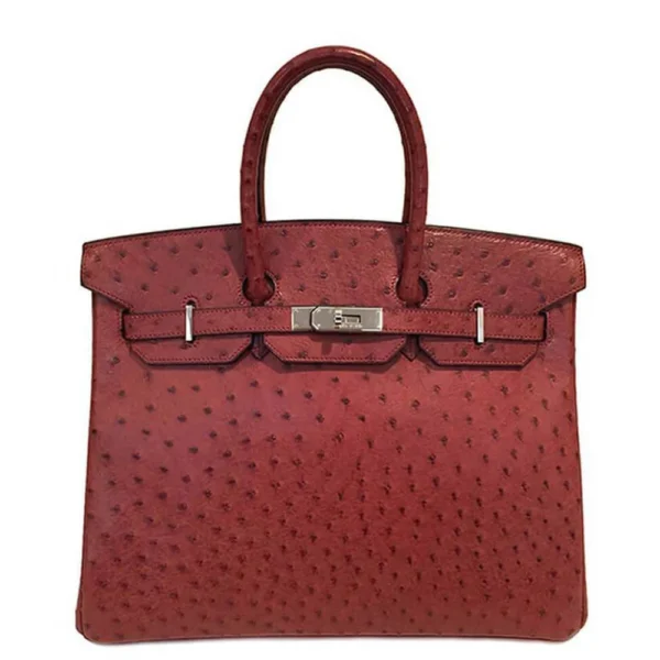 Best Quality Hermès Replicas Ostrich Birkin 35 Rouge H Ostrich PHW - Exotic Creations
