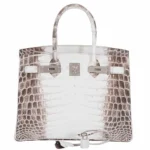 Artisan Grade Hermès Dupe Birkin 30 White Himalayan Niloticus Crocodile PHW - Exotic Creations