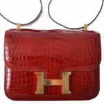 Artisan Grade Hermès Dupe Constance 24 Rouge H Niloticus Crocodile GHW - Exotic Creations
