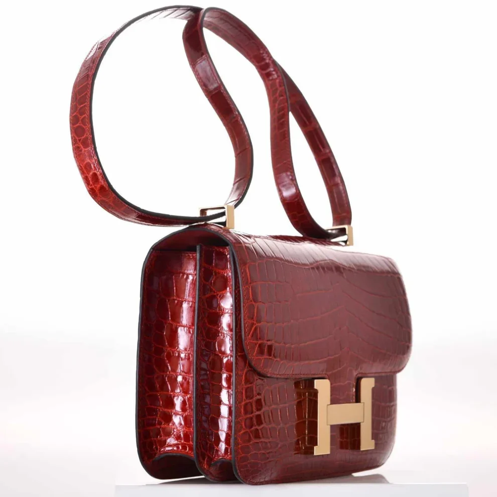 Artisan Grade Hermès Dupe Constance 24 Rouge H Niloticus Crocodile GHW – Exotic Creations - Premium Alternative Bag