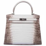 Artisan Grade Hermès Dupe Kelly 25 Himalayan Matte Niloticus Crocodile PHW - Exotic Creations