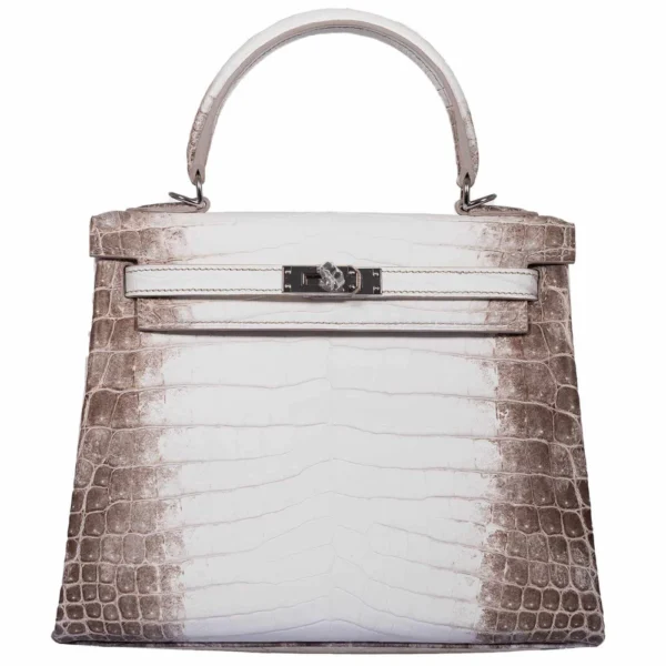 Artisan Grade Hermès Dupe Kelly 25 Himalayan Matte Niloticus Crocodile PHW - Exotic Creations