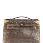 Artisan Grade Hermès Dupe Kelly Pochette Desert Varanus Salvator Lizard PHW - Exotic Creations