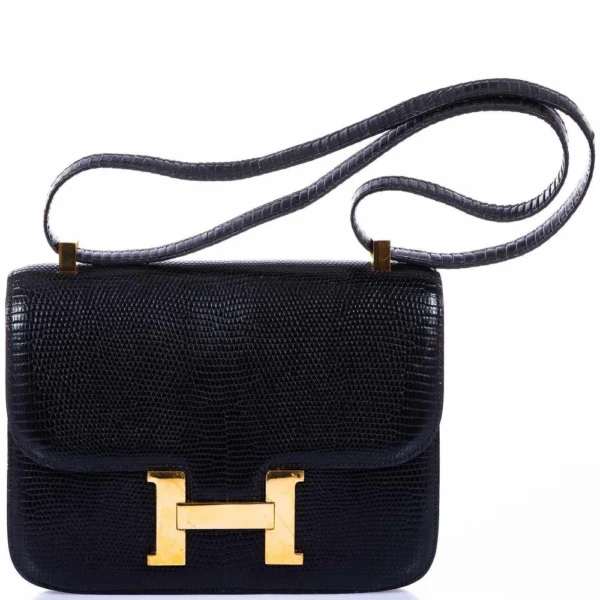 Best Hermès-Inspired Bags 2025 Constance 24 Black Lizard GHW - Exotic Creations