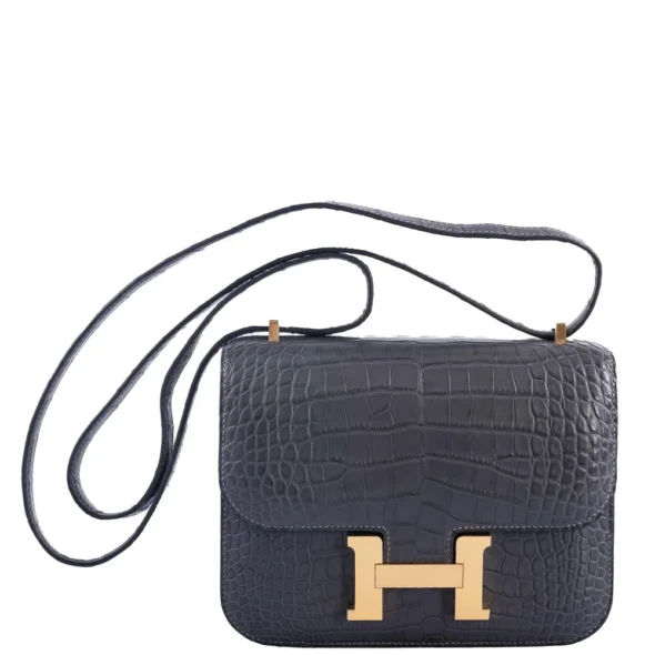 Best Hermès-Inspired Bags 2025 Constance 18 Graphite Matte Alligator GHW - Exotic Creations