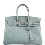 Best Hermès-Inspired Bags 2025 Birkin 35 Ciel Matte Alligator PHW - Exotic Creations