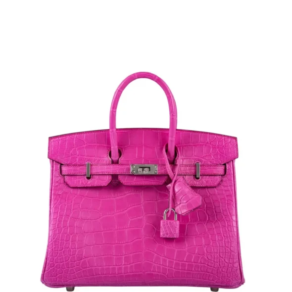 Best Hermès-Inspired Bags 2025 Birkin 25 Rose Shocking Matte Alligator PHW - Exotic Creations