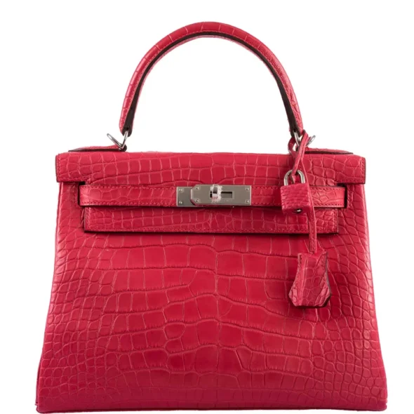 Best Hermès-Inspired Bags 2025 Kelly 28 Rose Alligator PHW | ExoticCreations.org