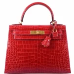 Best Hermès-Inspired Bags 2025 Kelly 28 Shiny Braise Porosus Crocodile GHW - Exotic Creations