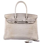 Best Hermès-Inspired Bags 2025 Birkin 30 Gris Cendre Himalaya Niloticus Crocodile 18K White Gold & Diamond HW - Exotic Creations