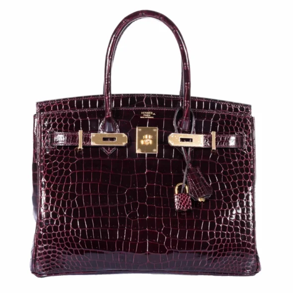 Best Hermès-Inspired Bags 2025 Birkin 30 Bordeaux Porosus Crocodile GHW - Exotic Creations