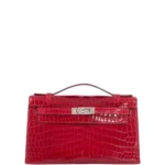 Best Hermès-Inspired Bags 2025 Kelly Pochette Braise Shiny Niloticus Crocodile PHW - Exotic Creations