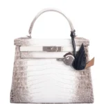 Best Hermès-Inspired Bags 2025 Kelly 28 Himalayan Matte Niloticus Crocodile PHW - Exotic Creations