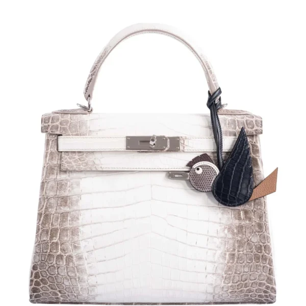 Best Hermès-Inspired Bags 2025 Kelly 28 Himalayan Matte Niloticus Crocodile PHW - Exotic Creations