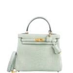 Best Hermès-Inspired Bags 2025 Kelly 25 Matte Vert d'Eau Porosus Crocodile GHW - Exotic Creations