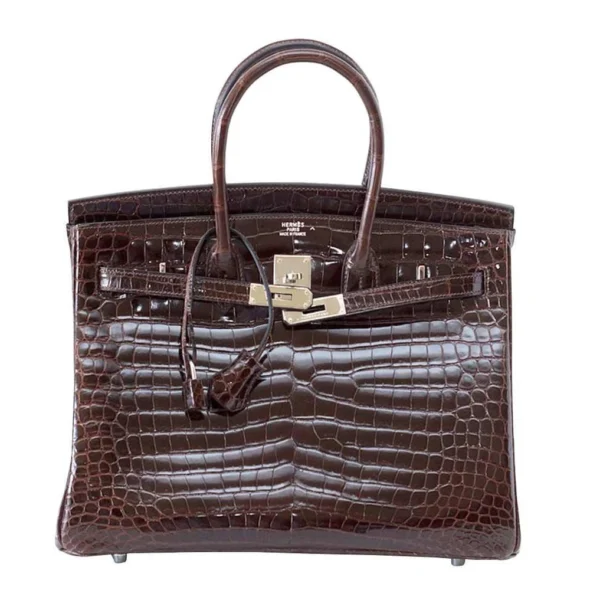 Best Hermès-Inspired Bags 2025 Birkin 35 Chocolate Crocodile PHW - Exotic Creations