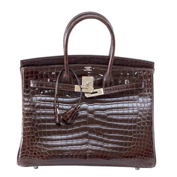 Best Hermès-Inspired Bags 2025 Birkin 35 Chocolate Crocodile PHW - Exotic Creations