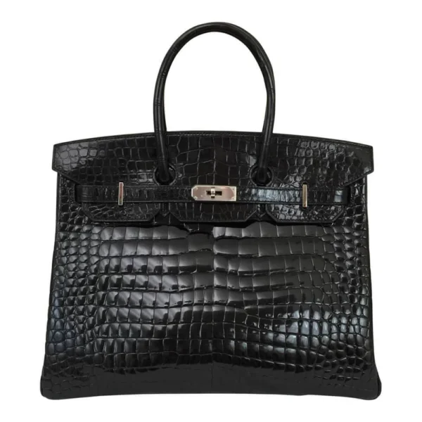 Best Hermès-Inspired Bags 2025 Birkin 35 Crocodile Black PHW - Exotic Creations