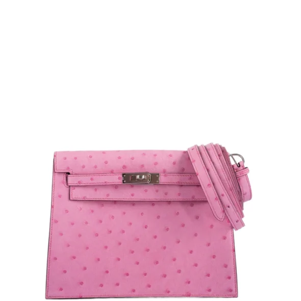 Best Hermès-Inspired Bags 2025 Kelly Danse II 5P Bubblegum Pink Ostrich PHW - Exotic Creations