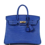 Best Hermès-Inspired Bags 2025 Birkin 25 Bleu Royal Matte Porosus Crocodile GHW - Exotic Creations