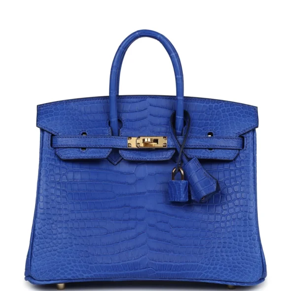 Best Hermès-Inspired Bags 2025 Birkin 25 Bleu Royal Matte Porosus Crocodile GHW - Exotic Creations