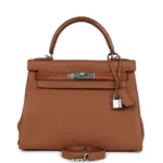 Best Hermès-Inspired Bags 2025 Kelly Retourne 28 Gold Touch Togo & Matte Prososus Crocodile PHW - Exotic Creations