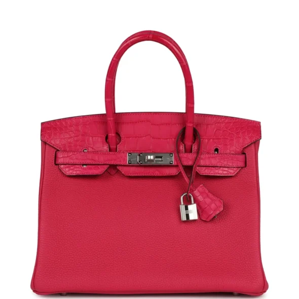 Best Replica Hermès Birkin 30 Framboise Matte Alligator Togo Touch PHW - Exotic Creations