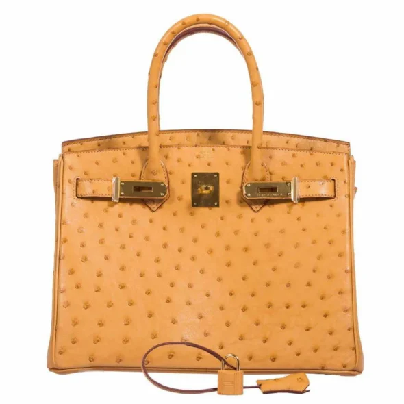 Best Replica Hermès Birkin 30 Tabac Camel Ostrich GHW - Exotic Creations