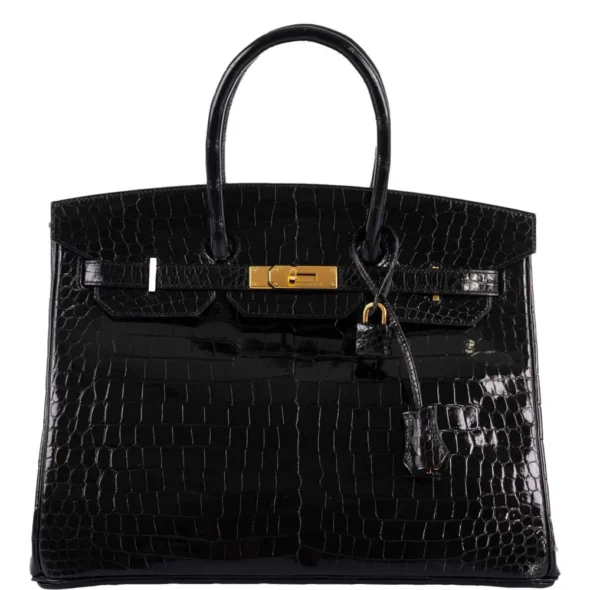 Best Replica Hermès Birkin 35 Black Shiny Porosus Crocodile GHW - Exotic Creations