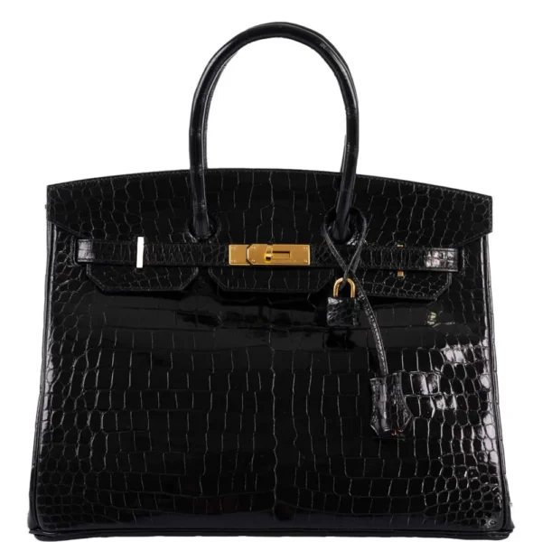 Best Replica Hermès Birkin 35 Black Shiny Porosus Crocodile GHW - Exotic Creations