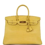 Best Replica Hermès Birkin 35 Mimosa Matte Crocodile Porosus GHW - Exotic Creations