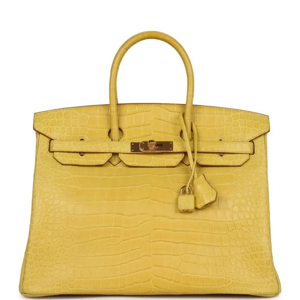Best Replica Hermès Birkin 35 Mimosa Matte Crocodile Porosus GHW - Exotic Creations
