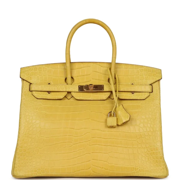 Best Replica Hermès Birkin 35 Mimosa Matte Crocodile Porosus GHW - Exotic Creations
