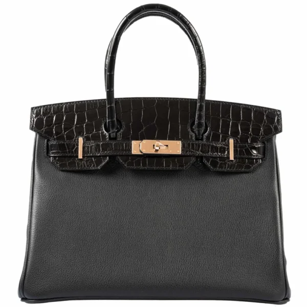 Best Replica Hermès Birkin Touch 30 Black Novillo & Niloticus Crocodile RGHW - Exotic Creations