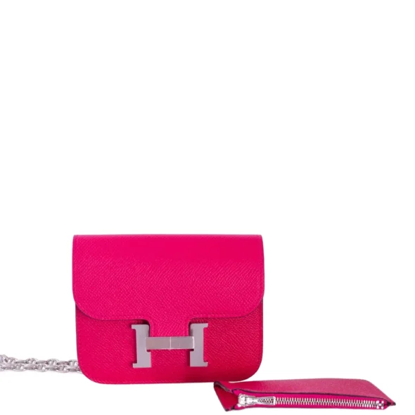 Best Replica Hermès Constance Slim Wallet Rose Mexico Epsom Palladium - Exotic Creations