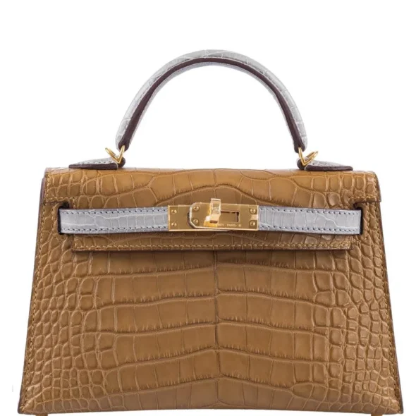 Best Replica Hermès HSS Mini Kelly 20 II Kraft & Gris Perle Alligator