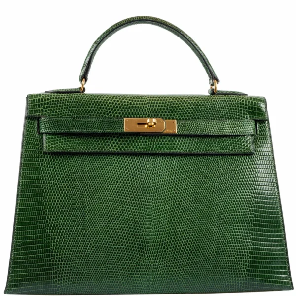 Best Replica Hermès Kelly 32 Vert Emerald Lizard Kelly GHW - Exotic Creations