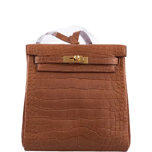Best Replica Hermès Kelly Ado II 22 Matte Gold Alligator GHW - Exotic Creations